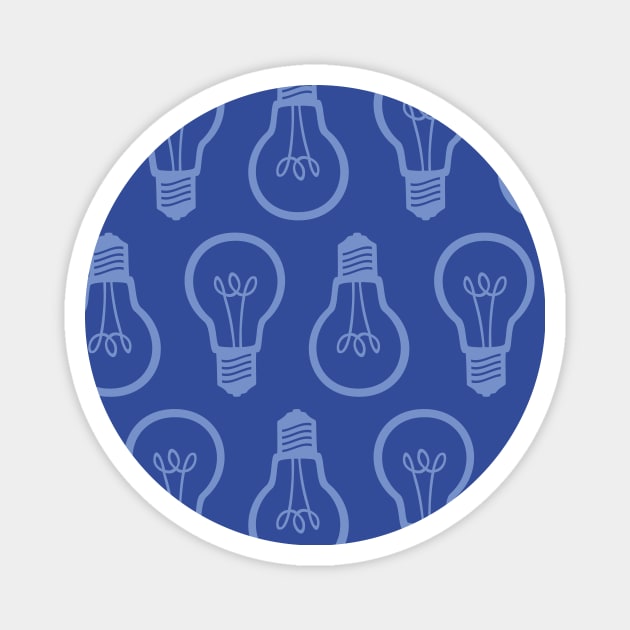 Lightbulb Blue Pattern Magnet by XOOXOO